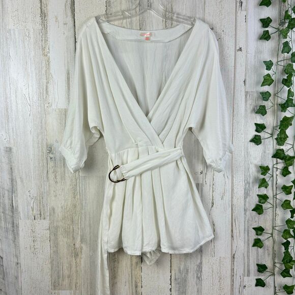 LUXXEL WHITE ROMPER SIZE L - Picture 1 of 10